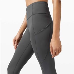 Lululemon fast and free leggings in charcoal grey